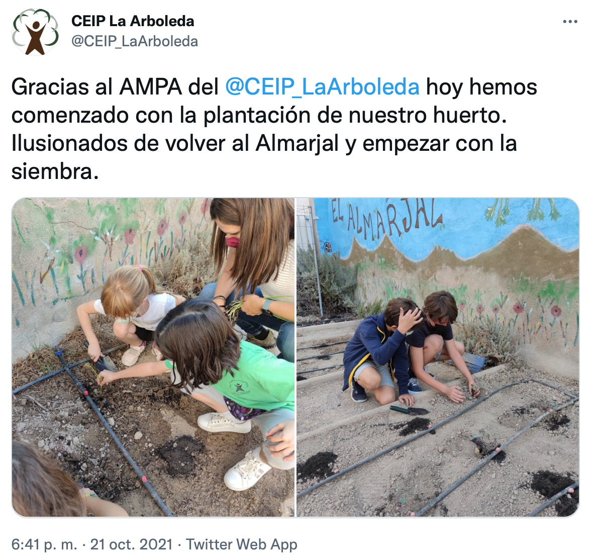 AMPA La Arboleda relanza el huerto escolar